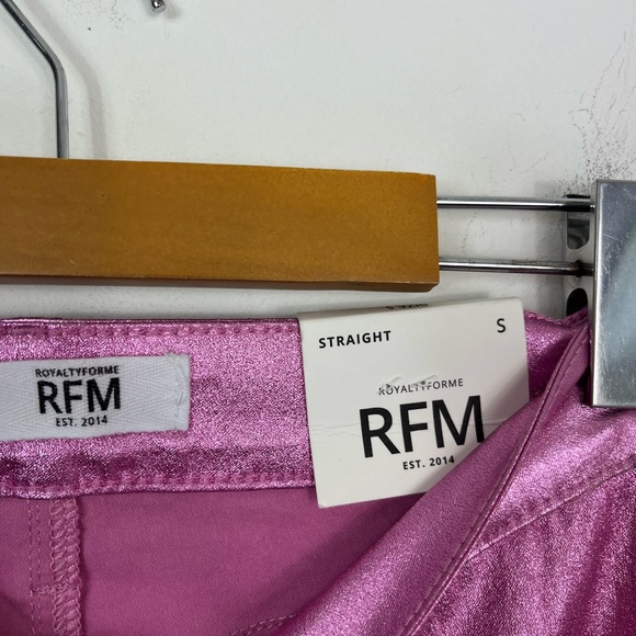 NWT RFM Hot Pink Metallic Straight Leg Pants Sz 25 - Picture 4 of 9